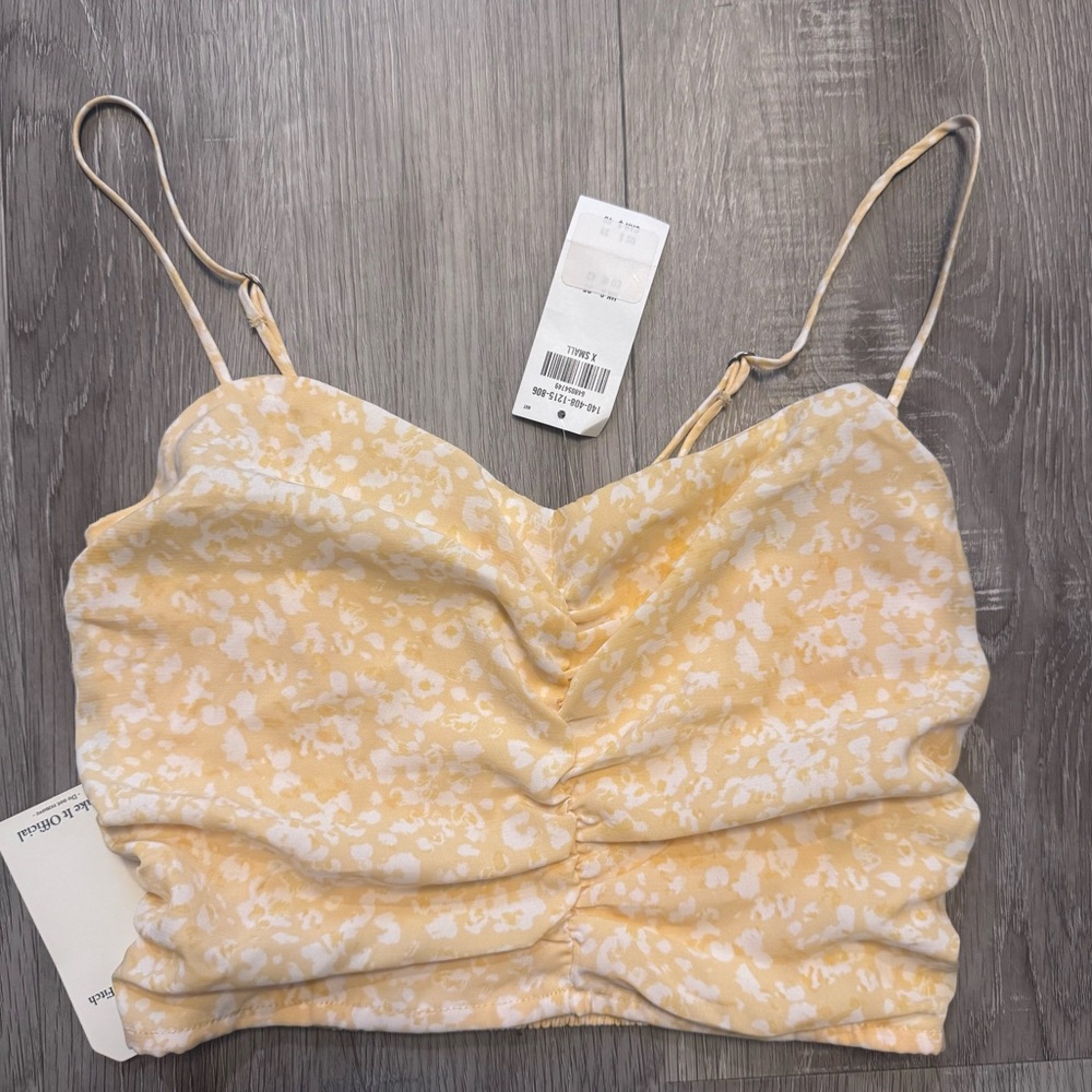 Abercrombie & Fitch NWT Butter Yellow Crop Top